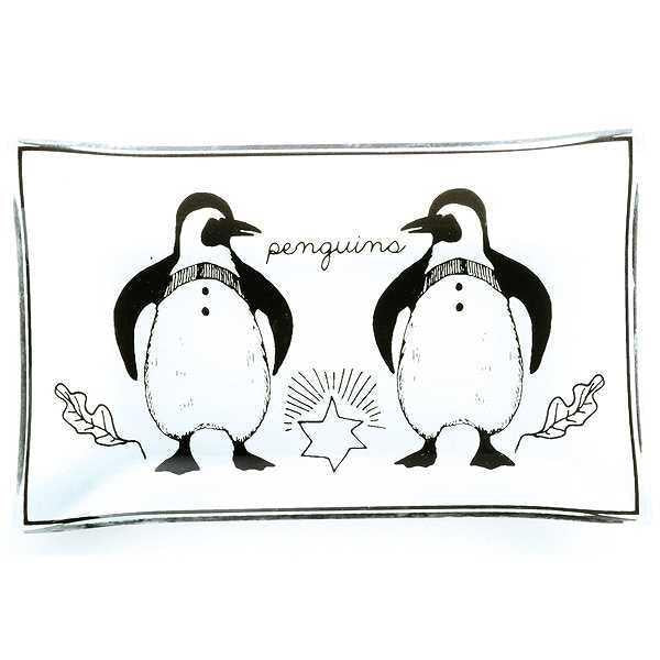 プレート18cmレクタングルフォリアージュアニマル皿食器ガラス製