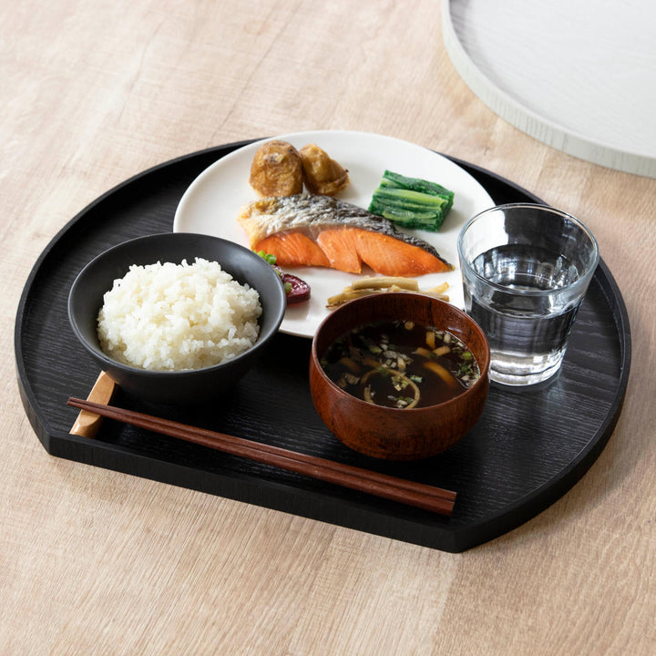 お盆36cmトレー半月膳半月盆木製