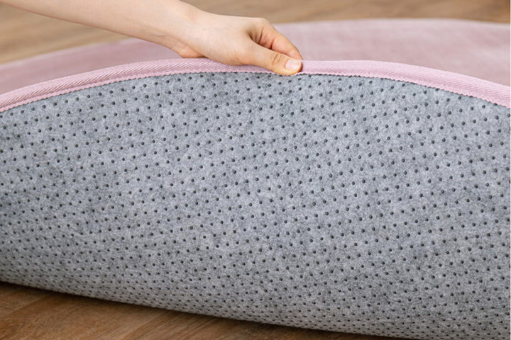 ラグマットメレンゲタッチラグ低反発185×185cm円形ピンク