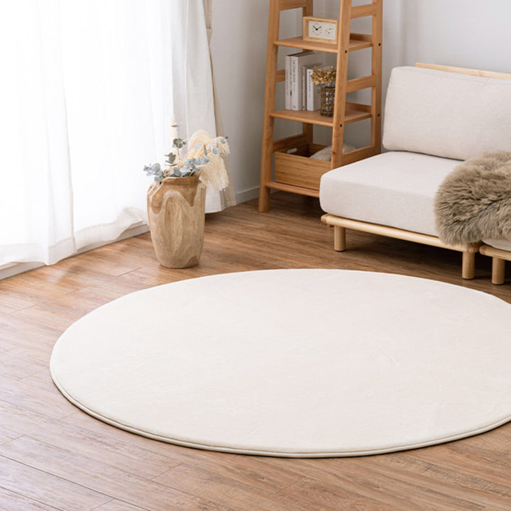 ラグマットメレンゲタッチラグ低反発185×185cm円形ピンク