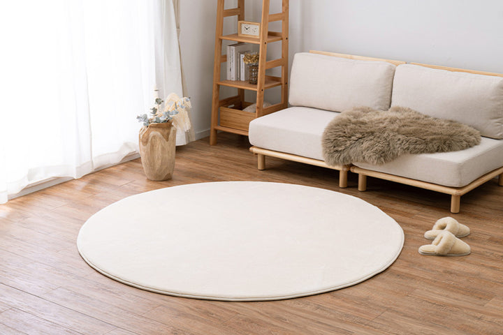 ラグマットメレンゲタッチラグ低反発185×185cm円形ピンク