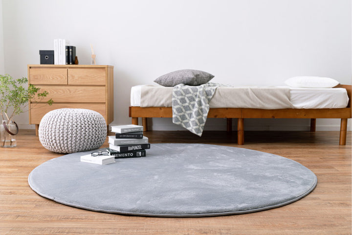 ラグマットメレンゲタッチラグ低反発185×185cm円形ピンク