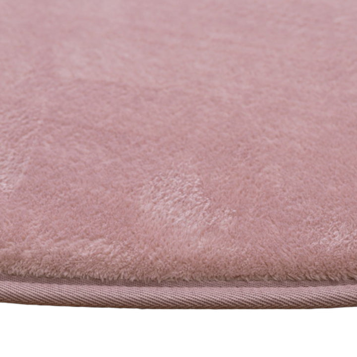 ラグマットメレンゲタッチラグ低反発185×185cm円形ピンク