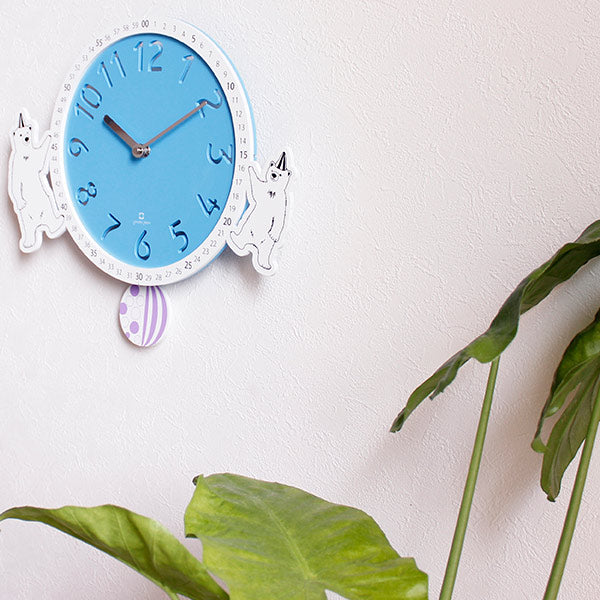 振り子時計circusclockシロクマステップ秒針ヤマト工芸掛け時計日本製