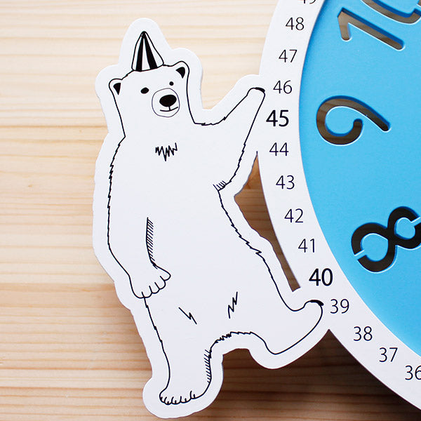 振り子時計circusclockシロクマステップ秒針ヤマト工芸掛け時計日本製