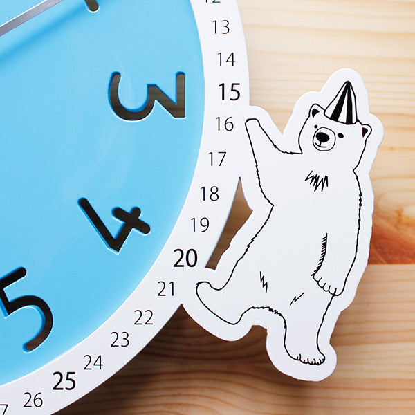 振り子時計circusclockシロクマステップ秒針ヤマト工芸掛け時計日本製