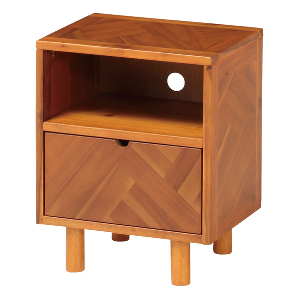 サイドチェスト幅40cm寄木突板ヴィンテージ調HENT