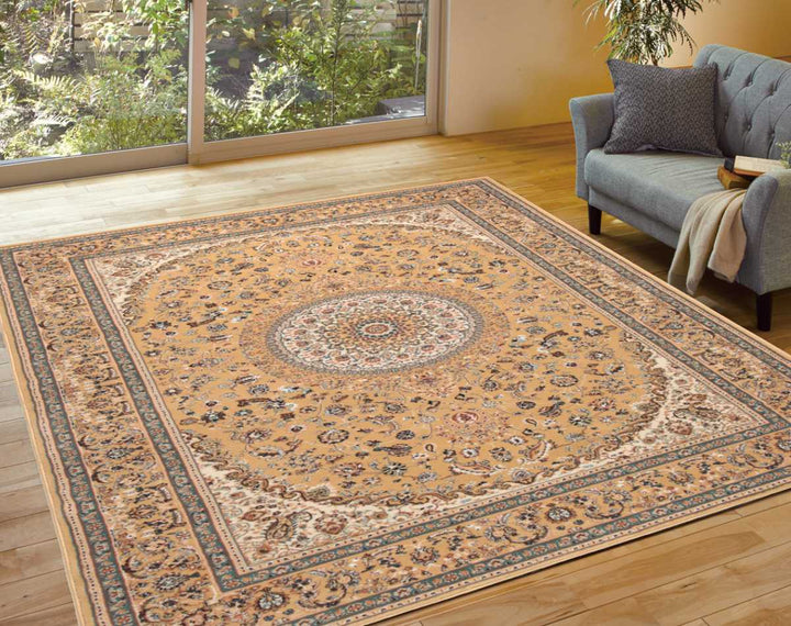 ラグトルコ製ウィルトンラグローサマルカンド160×230cmベージュ