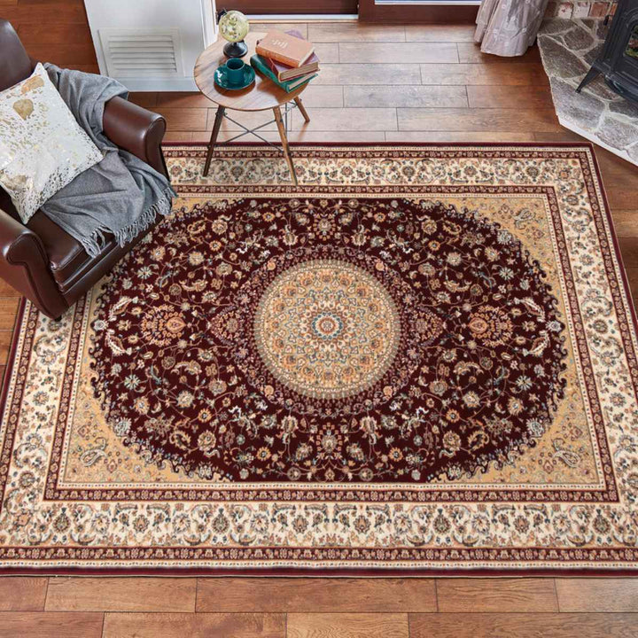 ラグトルコ製ウィルトンラグローサマルカンド160×230cmレッド