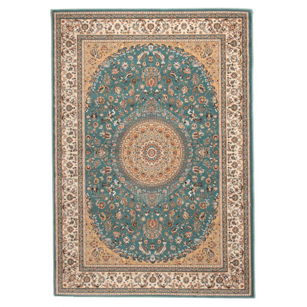 ラグトルコ製ウィルトンラグローサマルカンド240×240cmブルー