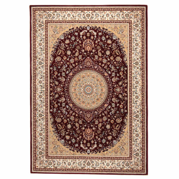 ラグトルコ製ウィルトンラグローサマルカンド240×240cmレッド