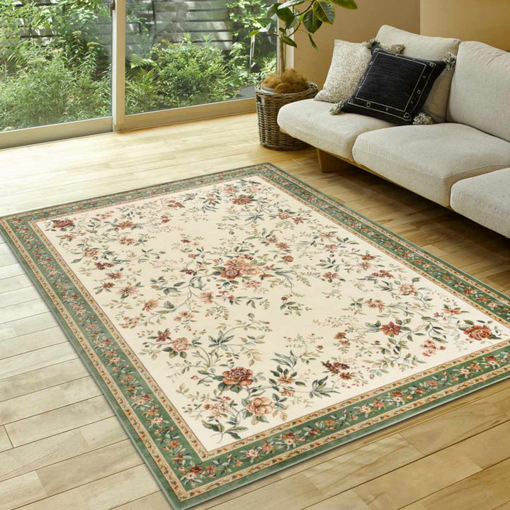 ラグベルギー製モケットラグロイヤルパレスアムール195×250cmグリーン