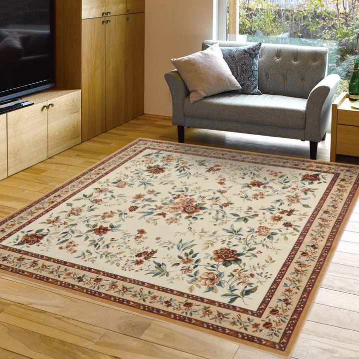 ラグベルギー製モケットラグロイヤルパレスアムール195×250cmグリーン