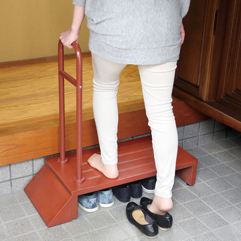 踏み台玄関ステップ手すり木製組立品