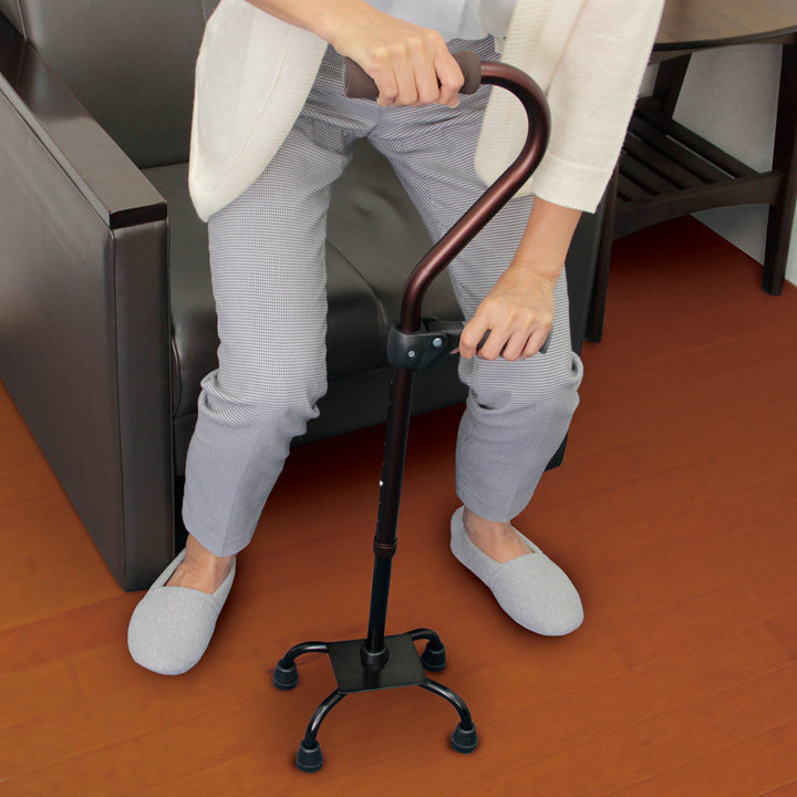 杖伸縮4点杖ステッキ長さ調節立つサポ非課税自立式