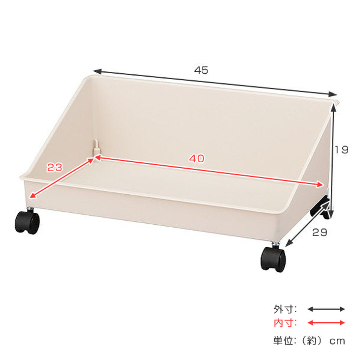 カート幅45×奥行29×高さ19cmリュックが置けるカートデスク下収納キャスター付き