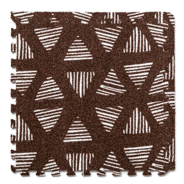 ジョイントマット9枚組30cmフチ付きジョイントラグブラウン