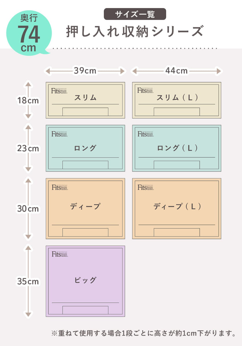 収納ケース Fits フィッツケース ロングL 2個セット