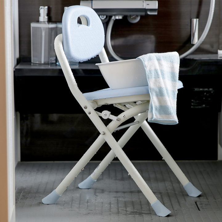 シャワーチェア背付折りたたみ3段階高さ調整テイコブシャワーベンチ介護イス