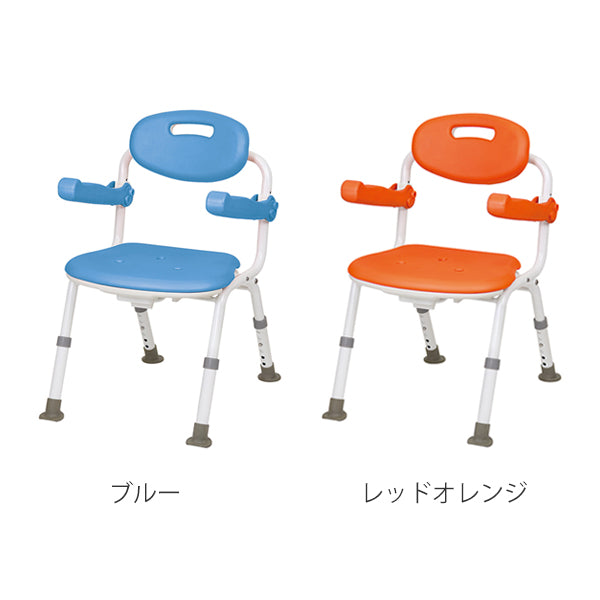 シャワーチェア背付肘かけ付防カビ折りたたみ6段階高さ調整テイコブシャワーベンチ介護イス