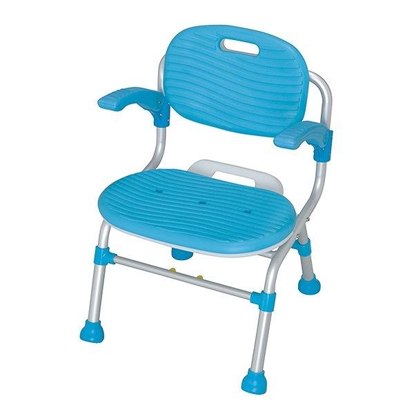 シャワーチェア背付肘かけ付折りたたみ5段階高さ調整テイコブシャワーベンチ介護イス