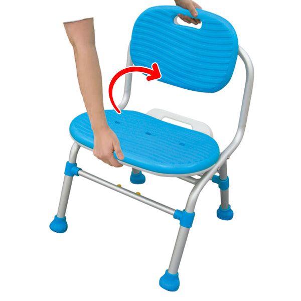 シャワーチェア背付折りたたみ5段階高さ調整テイコブシャワーベンチ介護イス