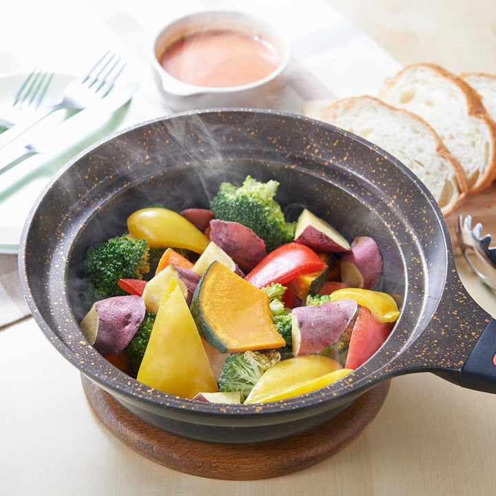 鍋型フライパンIH対応24cmゴールドマーブル深型