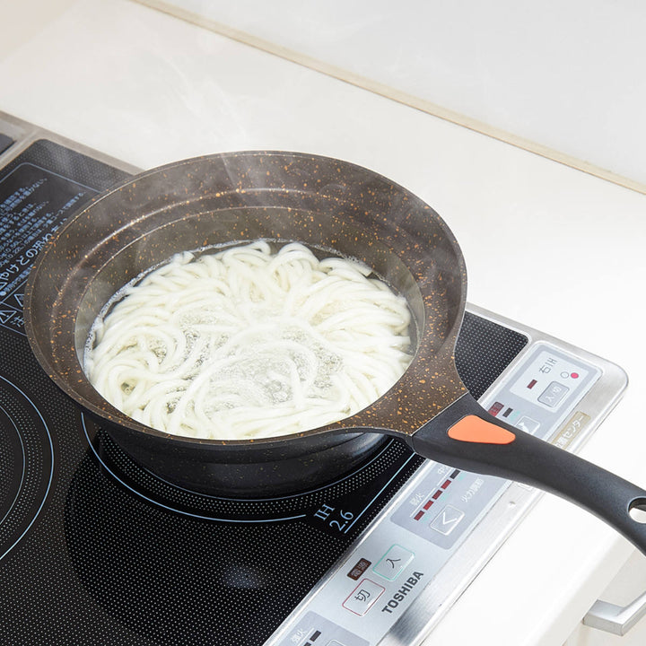 鍋型フライパンIH対応24cmゴールドマーブル深型