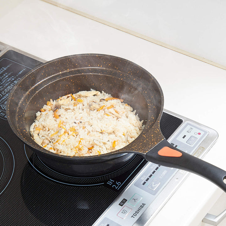 鍋型フライパンIH対応24cmゴールドマーブル深型