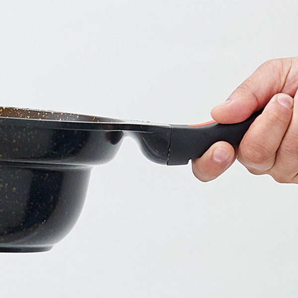 鍋型フライパンIH対応24cmゴールドマーブル深型