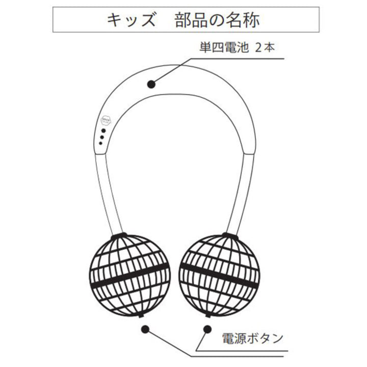 ネックファン扇風機首かけ子供用ダブルファンWfan乾電池式軽量