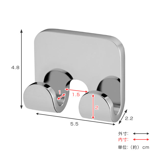 ダブルフック2連フックBISKNATURA2フックビスク