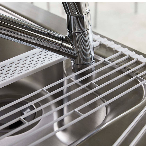 山崎実業tower折り畳み水切りタワーシリコーントレー付きL