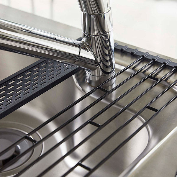 山崎実業tower折り畳み水切りタワーシリコーントレー付きS