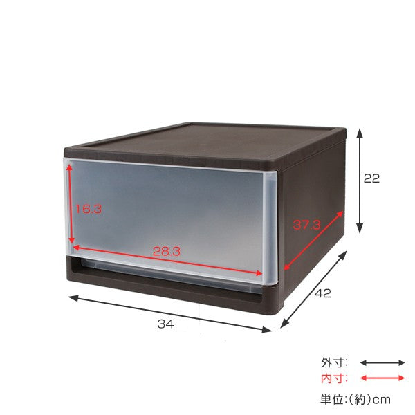 収納ボックスストラクローゼット棚上幅34×奥行42×高さ22cm