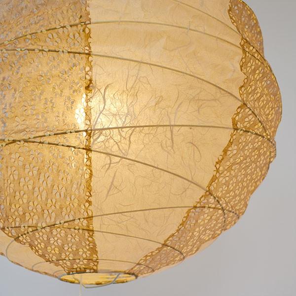 ペンダントライト2灯cross雲龍ベージュ×小梅茶直径48×高さ45.5cm和紙照明日本製和風天井照明