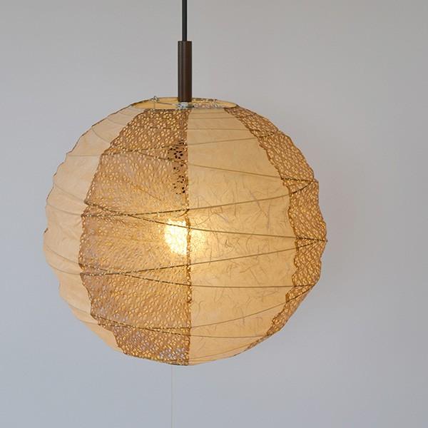 ペンダントライト2灯cross雲龍ベージュ×小梅茶直径60×高さ57cm和紙照明日本製和風天井照明
