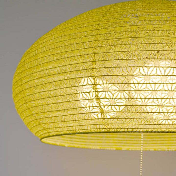 ペンダントライト3灯dome麻葉萌葱揉み紙×小梅白日本製和風天井照明