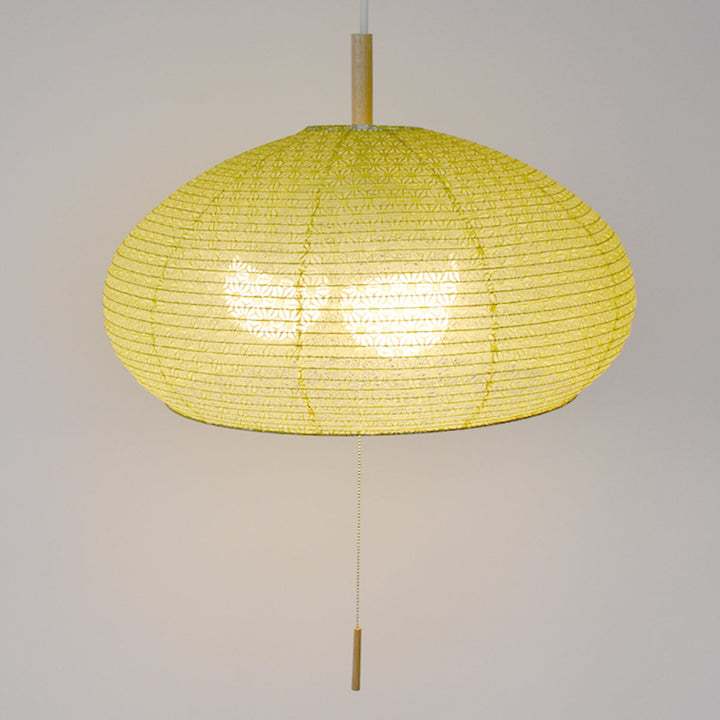 ペンダントライト3灯dome麻葉萌葱揉み紙×小梅白日本製和風天井照明