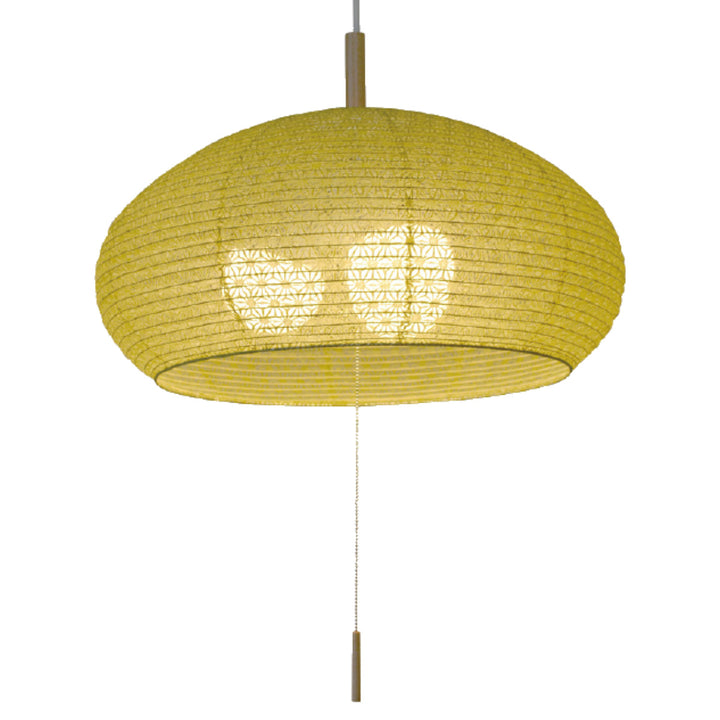 ペンダントライト3灯dome麻葉萌葱揉み紙×小梅白日本製和風天井照明