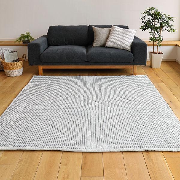 ラグワッフル生地のインド綿キルトラグ185×240cm