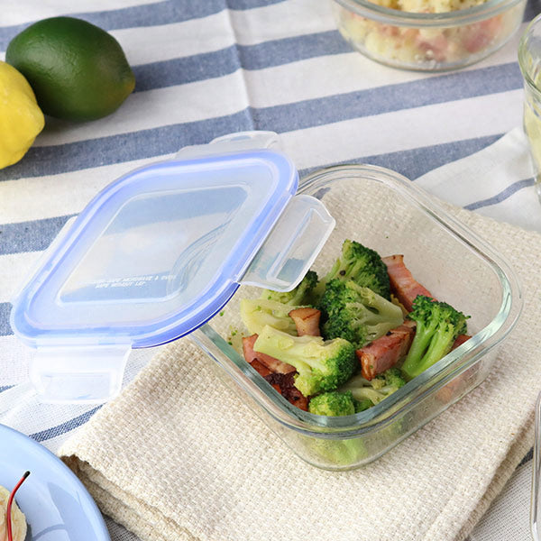 保存容器ガラス製500ml角型パチッとロック