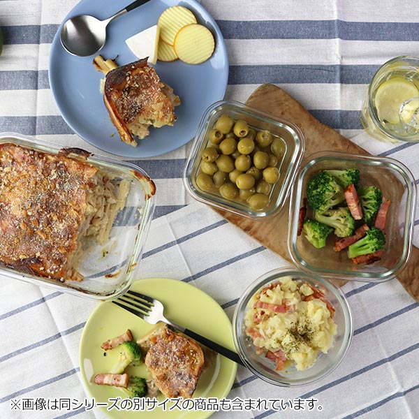 保存容器ガラス製500ml角型パチッとロック