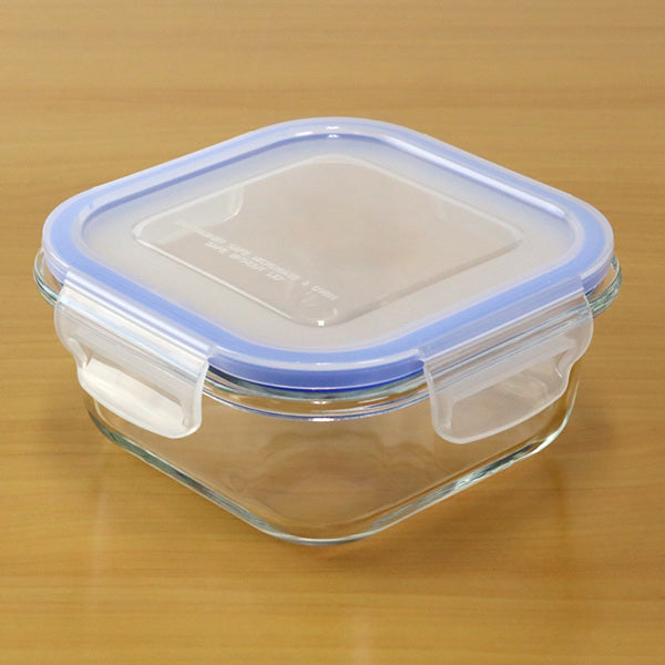保存容器ガラス製500ml角型パチッとロック