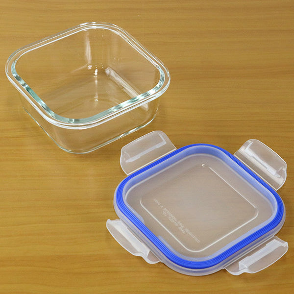 保存容器ガラス製500ml角型パチッとロック