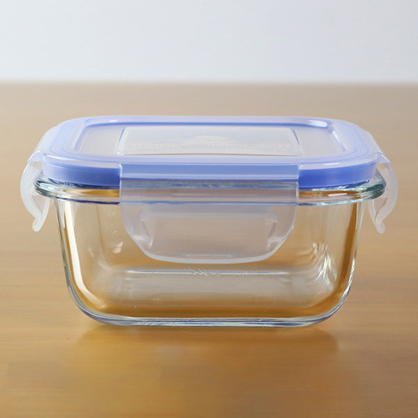 保存容器ガラス製500ml角型パチッとロック