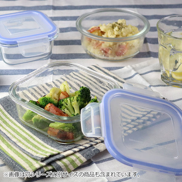 保存容器ガラス製500ml角型パチッとロック