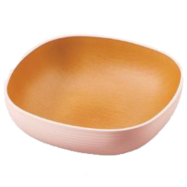 ボウル14cmスクエアプラスチック砂紋samon皿食器日本製ピンク