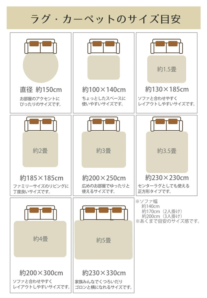 ラグ芝生90×90cm円形