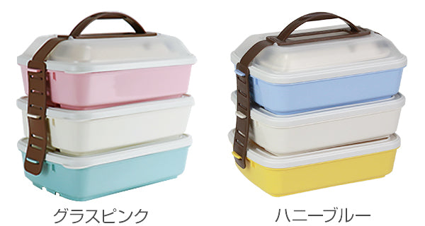 ピクニックランチボックス お弁当箱 3段 取り皿付き フレンズランチ
